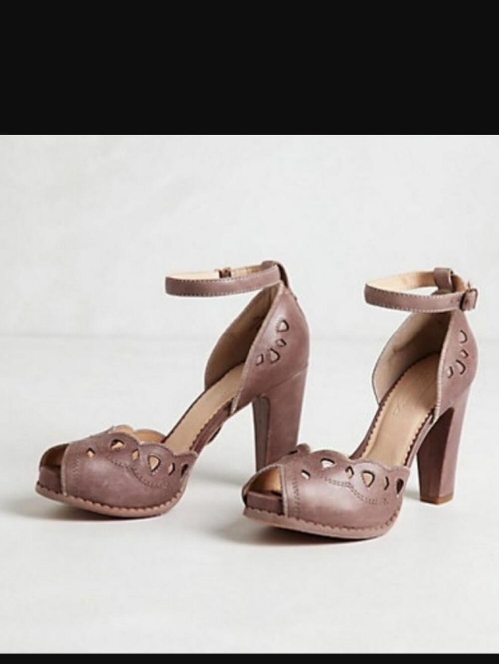 Anthropologie x Timberland Marlene Leather Peep Toe Heels – Light Purple – Size